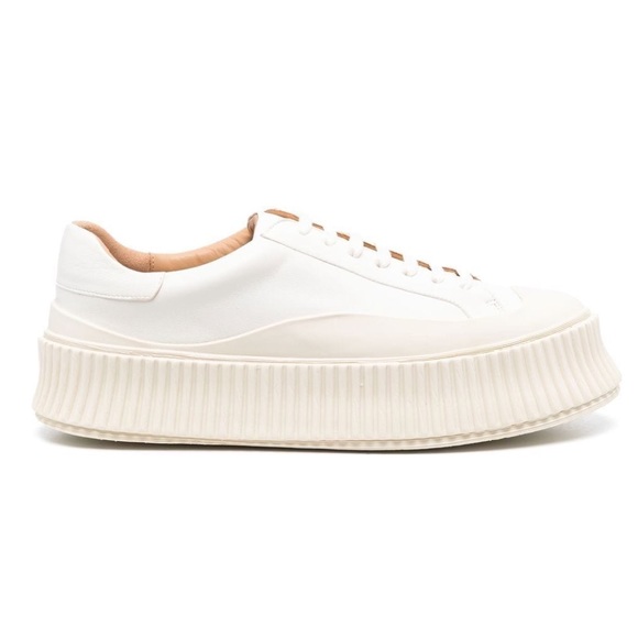 Jil Sander platform leather flatform white sneakers size 39 luxe designer - Picture 6 of 13